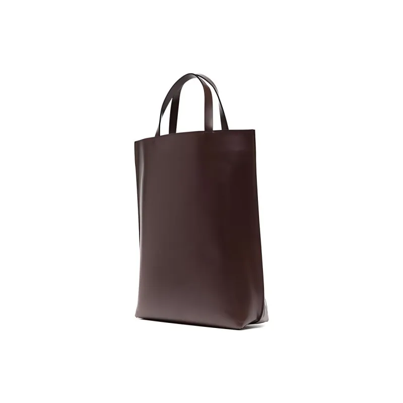 GANNI Banner Recycled Leather Tote Bag Shopping Bag Shoulder Bag Crossbody Bag Handbag Women's Chocolate-1