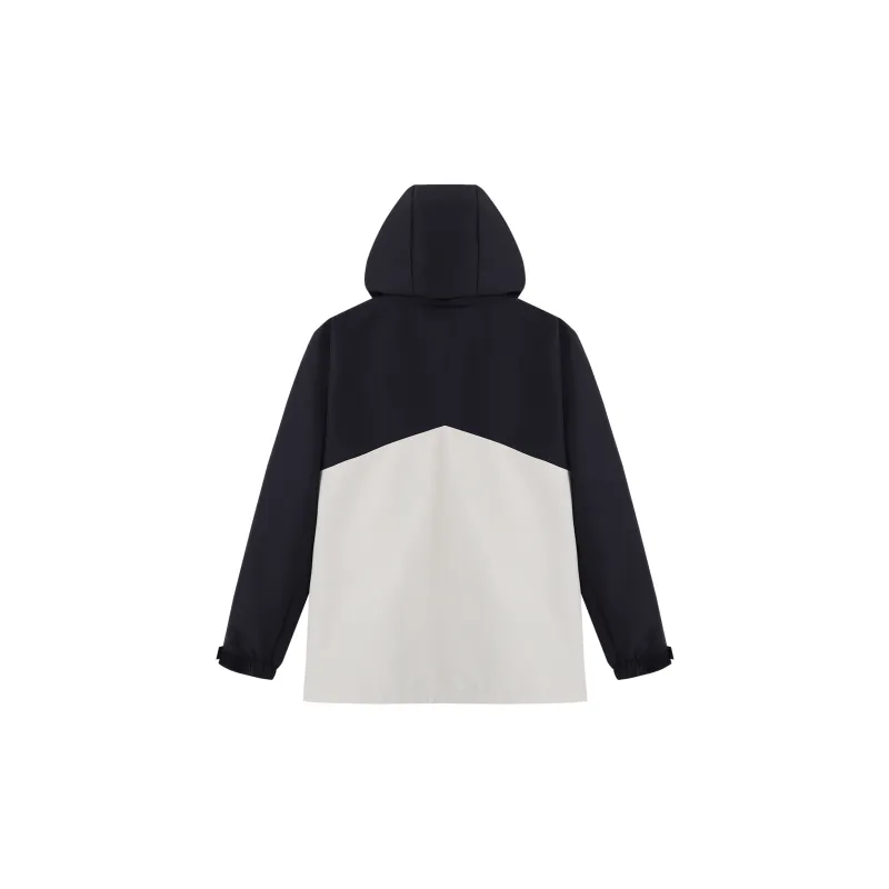 PEAK Super-Light Cold-Resistant Water-Repellent Rainproof Windproof Soft Shell Windbreaker Jacket Unisex Black White-2