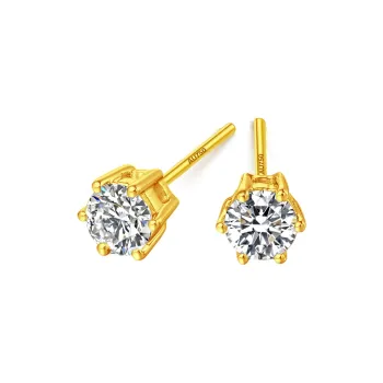 DAIRUO 18K Gold Stud Earrings Unisex