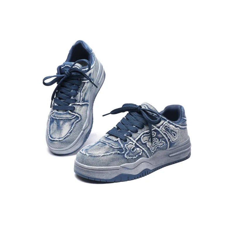 CEDAR HAN Canvas Shoes Unisex Low Top Blue-25