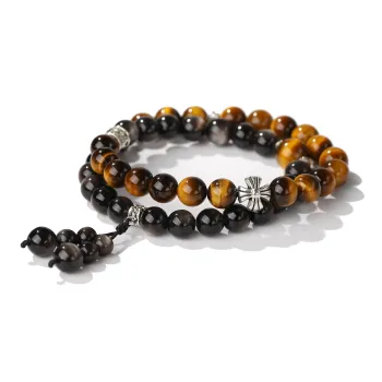 YUANYUANRUYI Crystal Yellow Tiger's Eye Stone Beaded Bracelet Unisex