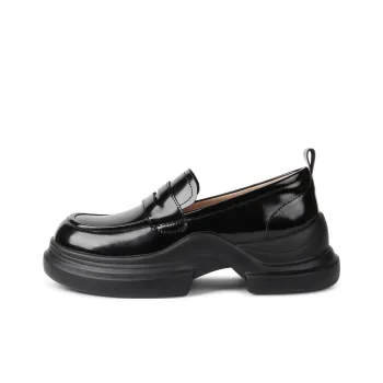 TOOMANYSHOES Cream Cubes Loafers 5CM Women's