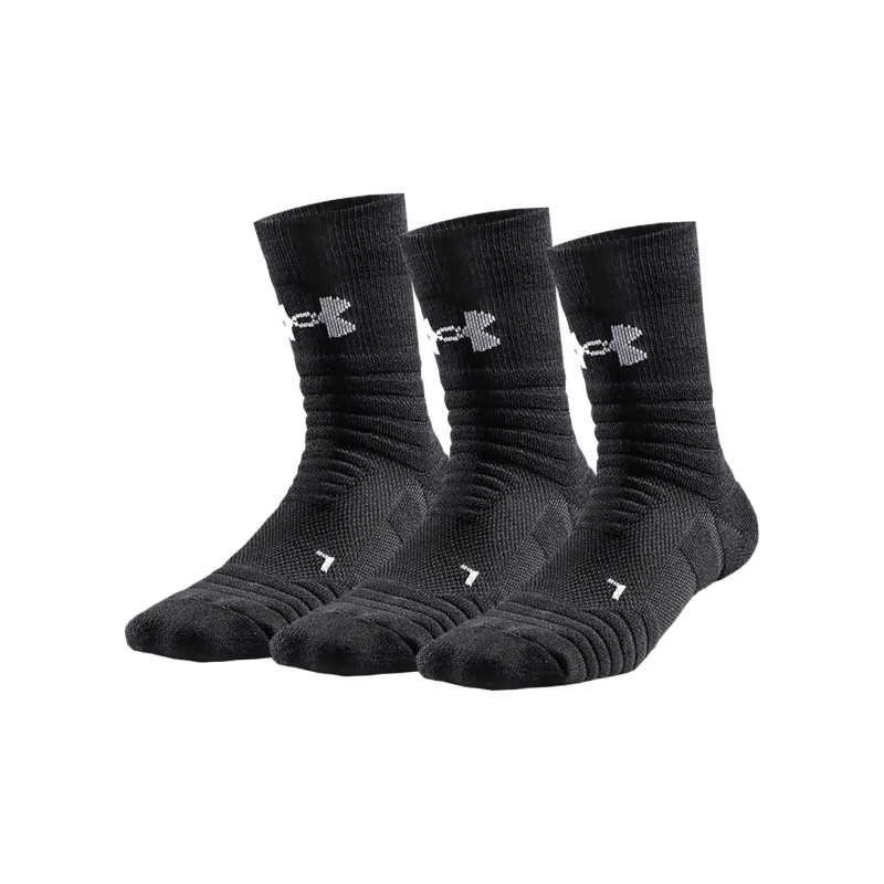 Under Armour Mid Calf Socks Unisex 9 Double Loads Black-5