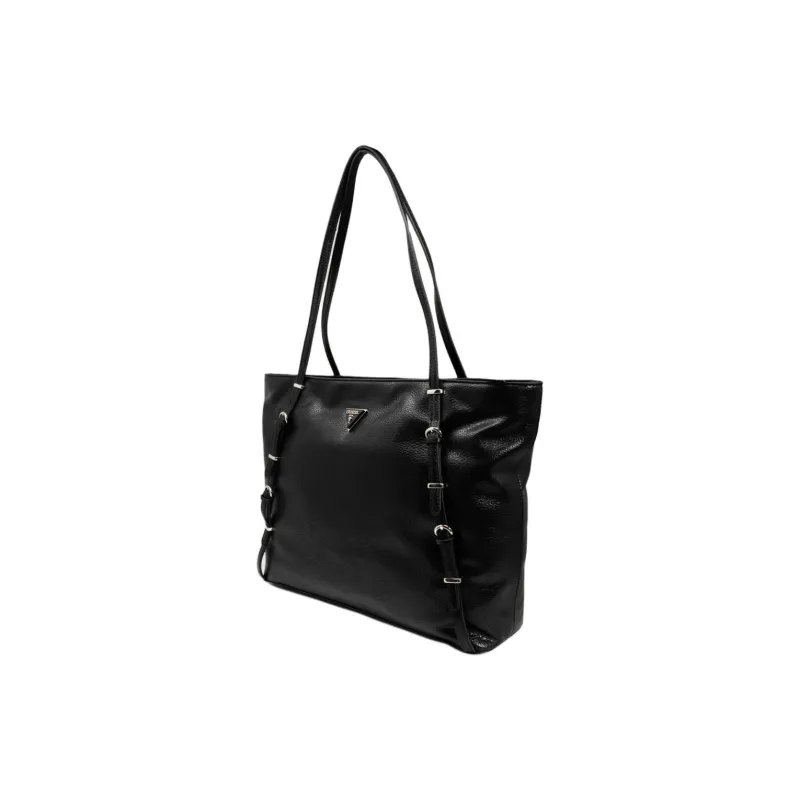 GUESS Polyurethane Tote Bag, Shopping Bag, Shoulder Bag, Handbag Regular Women's Black-4