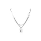 Letter Square Pendant Layering Necklace