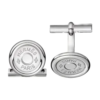 HERMES 925 Sterling Silver Cufflinks Men's Silver