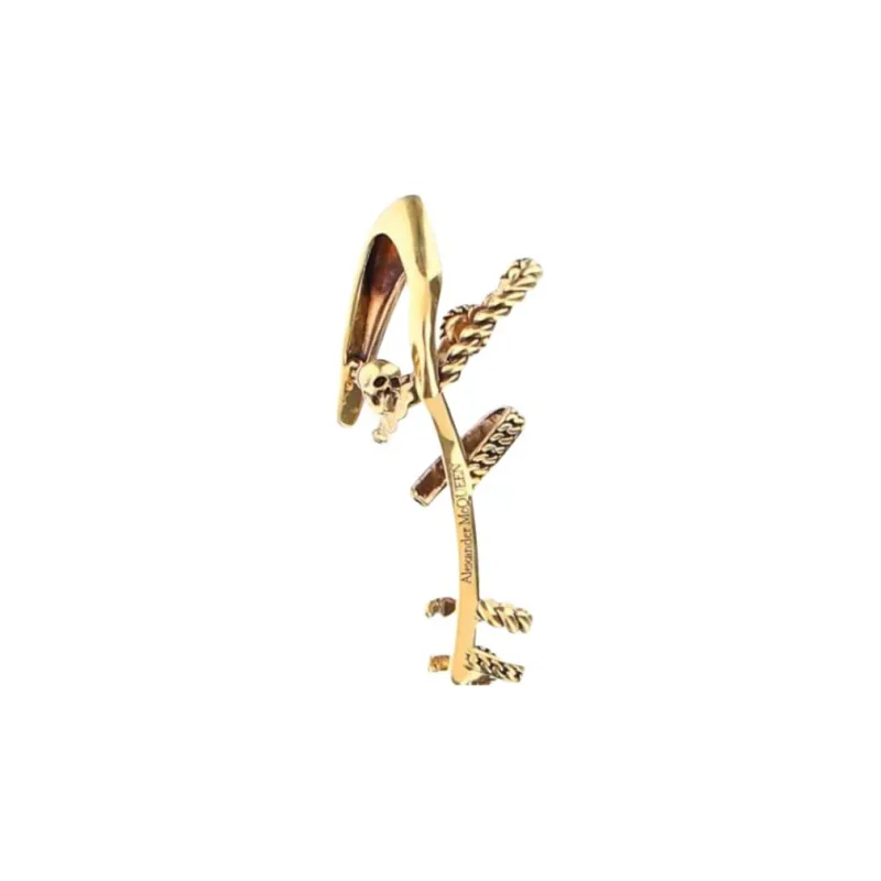Alexander McQueen Clip On Earrings Women's Gold-4