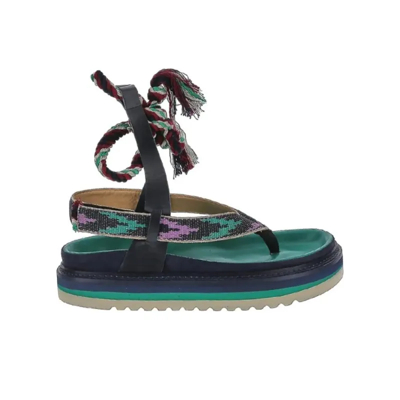 ISABEL MARANT Ikat Strap Sandals Women's Green-1