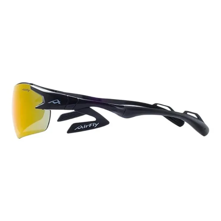 AIRFLY TR90 Stainless Steel Titanium Irregular Shape Sunglasses Unisex Black-2