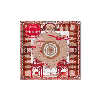 LOUIS VUITTON Silk Silk Scarves Women's Red