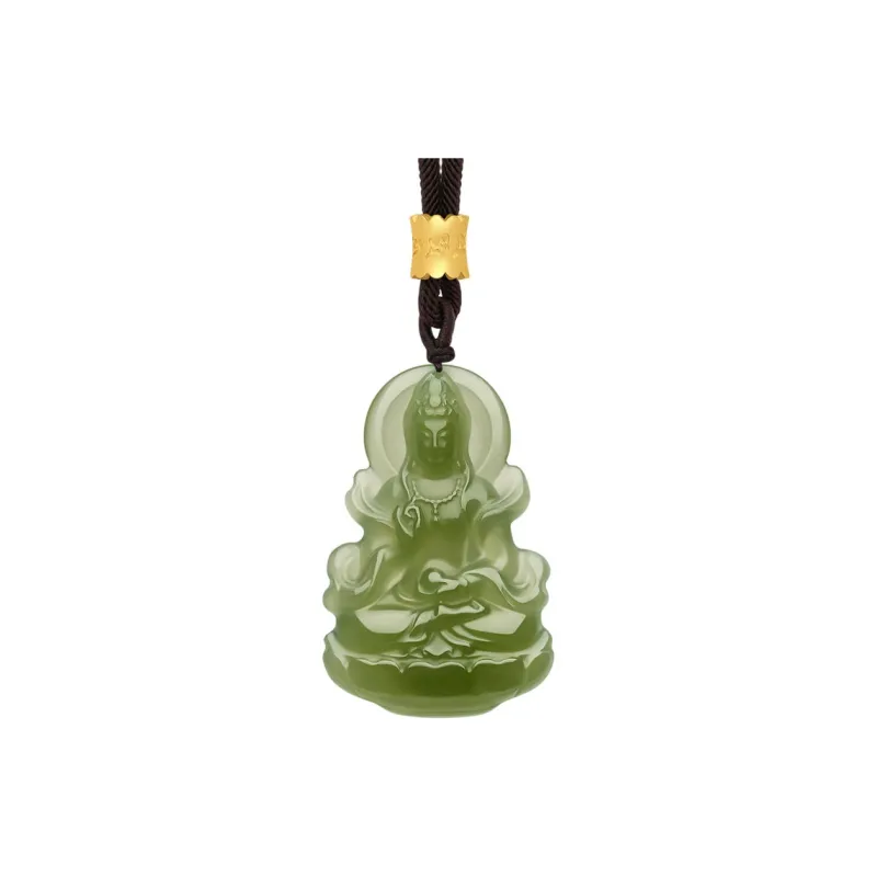 Princess Cui Hetian Jade Necklaces Green Jade Unisex-0