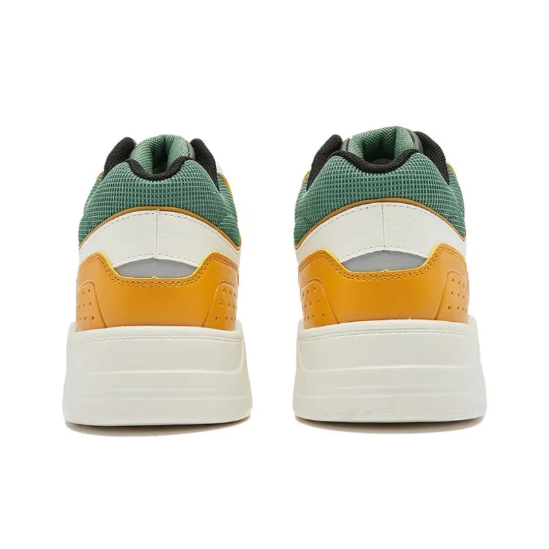 QIAODAN Warm Slip Resistant High Top Skateboard Shoes Men's White Green Black-3