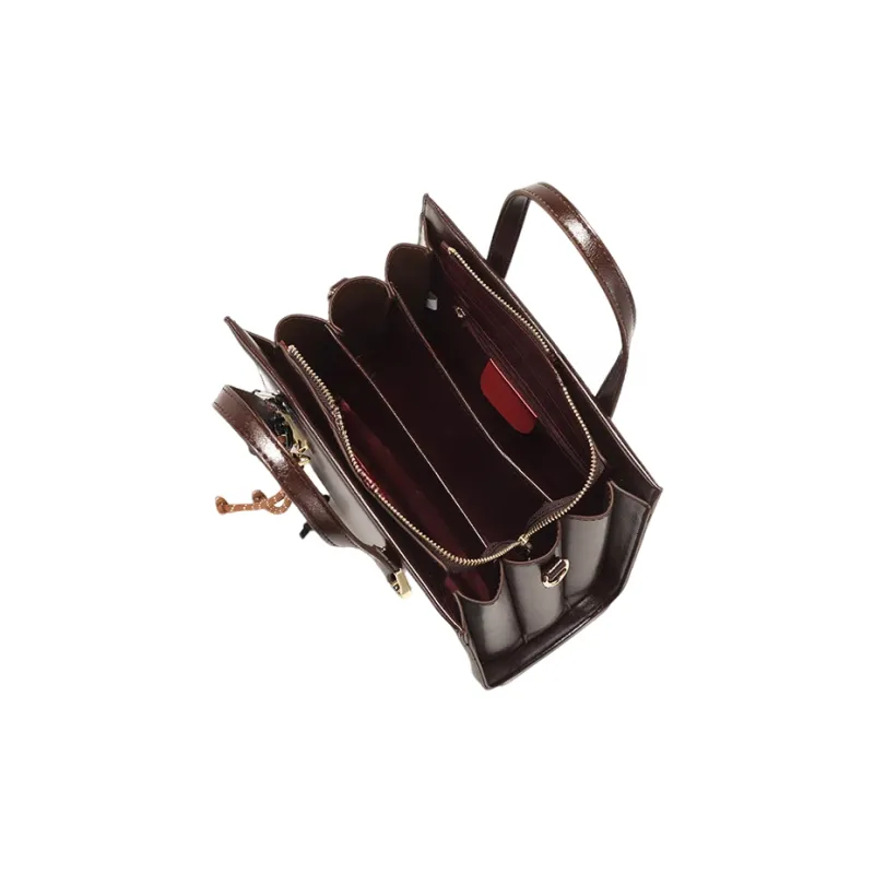 PAYOT Microfiber Synthetic Leather Handbag One Shoulder Crossbody Regular Women's Coffee-4