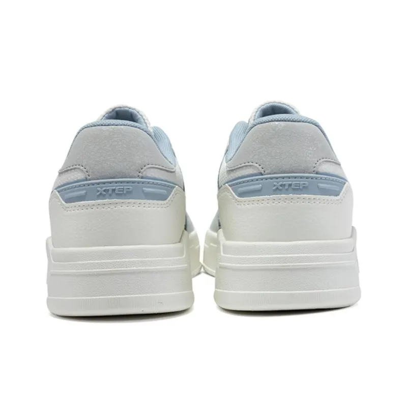 XTEP Anti Slip Wear Resistant Low Top Skateboard Shoes Men's White Gray Blue-4