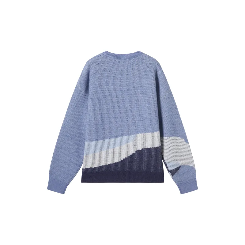 DIALOGUE x WENSENTE·FANGAOYISHUHUAZUO,LIANMINGKUAN Sweater Women's Starry Blue-1