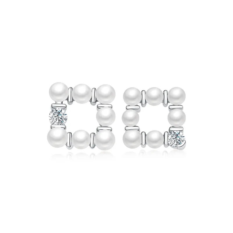 BYTHERE Pearl Stud Earrings Women's-0