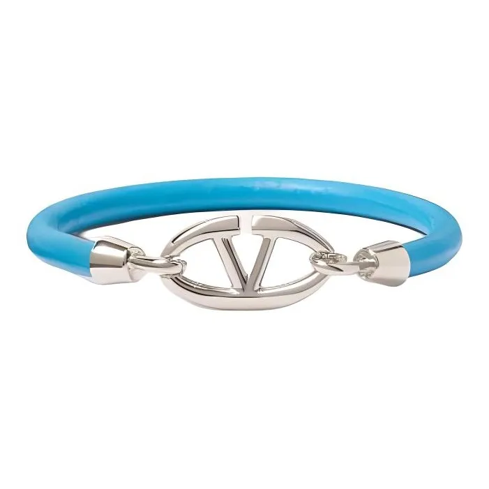 Valentino Logo plaque Leather Bracelet-0