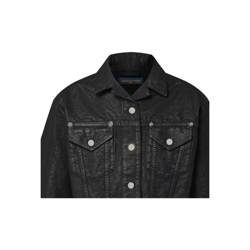 LOUIS VUITTON Cropped Monogram Jacquard Denim Jacket-3