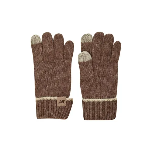 New Balance Acrylic Polyester Nylon Wool Knit Gloves Kids' Brown