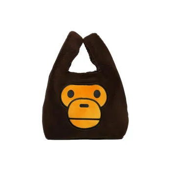 A BATHING APE Bape Faux Fur Tote Bag Shopping Bag Handbag Regular Unisex Black