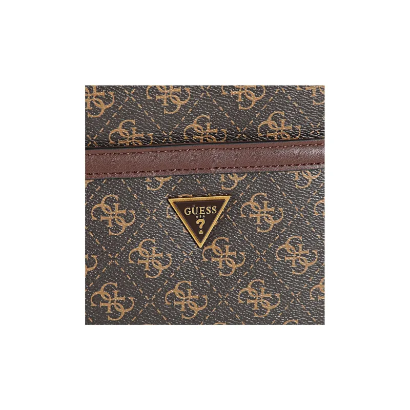 GUESS Recycled Polyurethane Shoulder Bag, Crossbody Bag Mini Men's Brown Multicolor-4