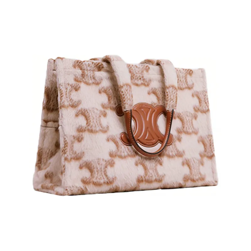 CELINE Triumphal Arch Cow Leather Tote Bag Shopping Bag Shoulder Bags Handbags Large Size Women's Tawny-1