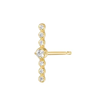 AHKAH 18K Gold Diamonds Stud Earrings Unisex Gold
