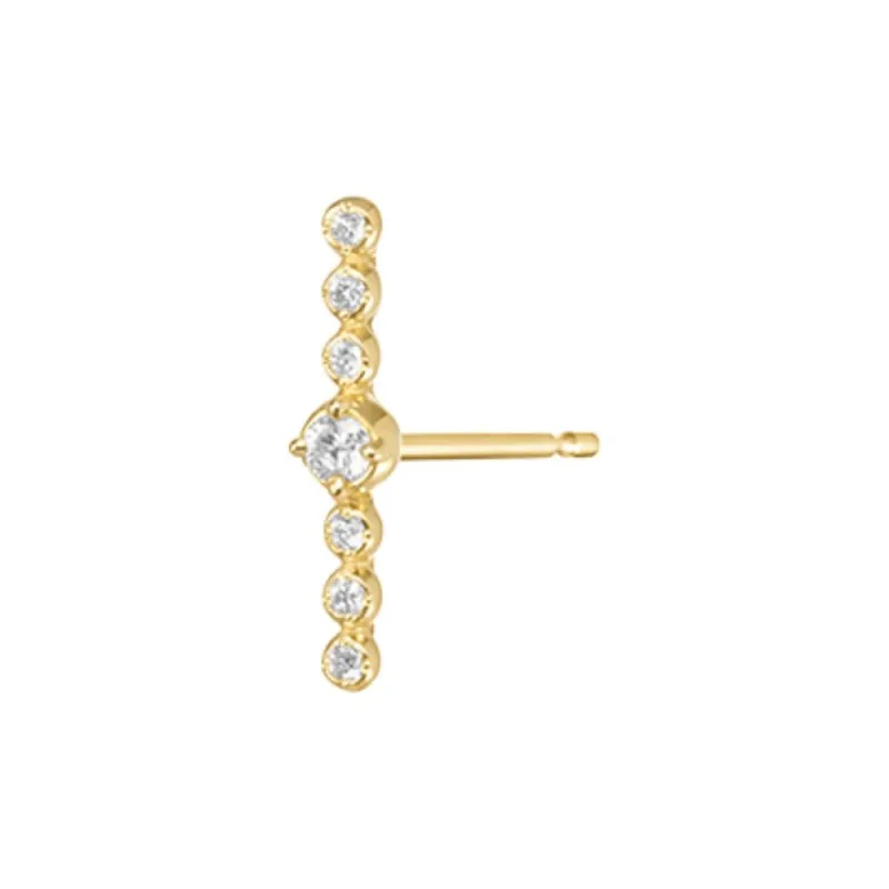 AHKAH 18K Gold Diamonds Stud Earrings Unisex Gold-0