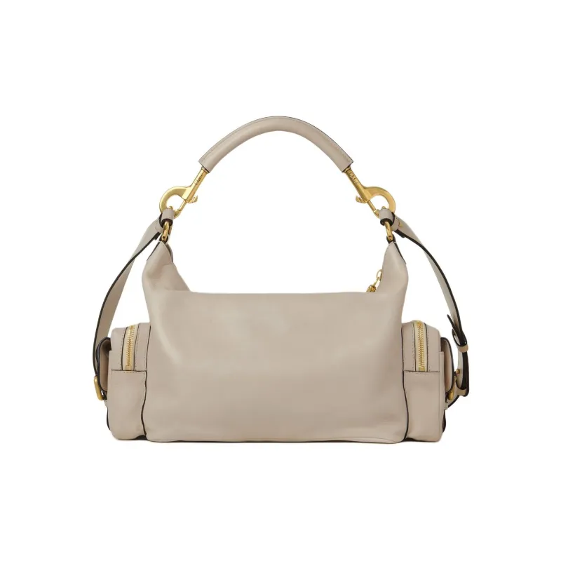 Chloe Natural Shiny Buffalo Leather Camera Bag Shoulder Bag Crossbody Bag Handbag Women's Brown-2