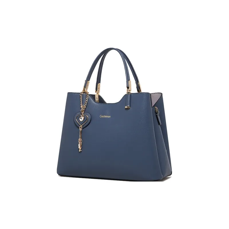 Geshiman Cow Leather Shoulder Bag Crossbody Bag Handbag Large Size Women's Ecru/Beige Apricot/Royal Blue/Purple/Maroon-12
