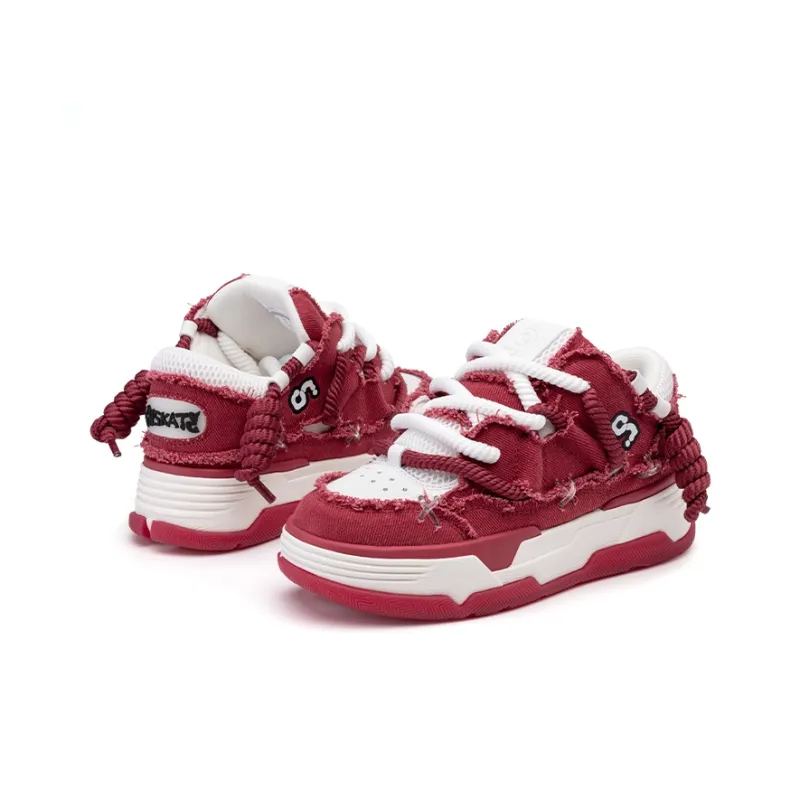 CN Skate Skateboard Shoes Unisex Low Top Red-2