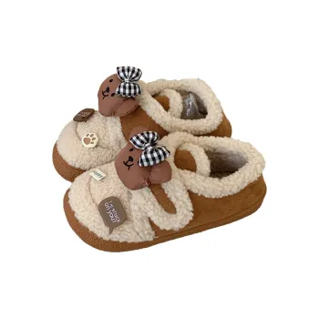 Thin Strips Cotton Slippers Women's, Light Brown