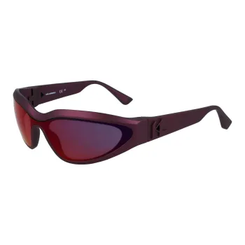 KARL LAGERFELD Injection Molded Irregular Shape Sunglasses Unisex Metal Red