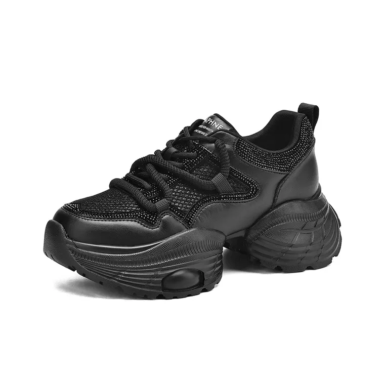 DAPHNE Chunky Sneakers Women's Low Top Black-1