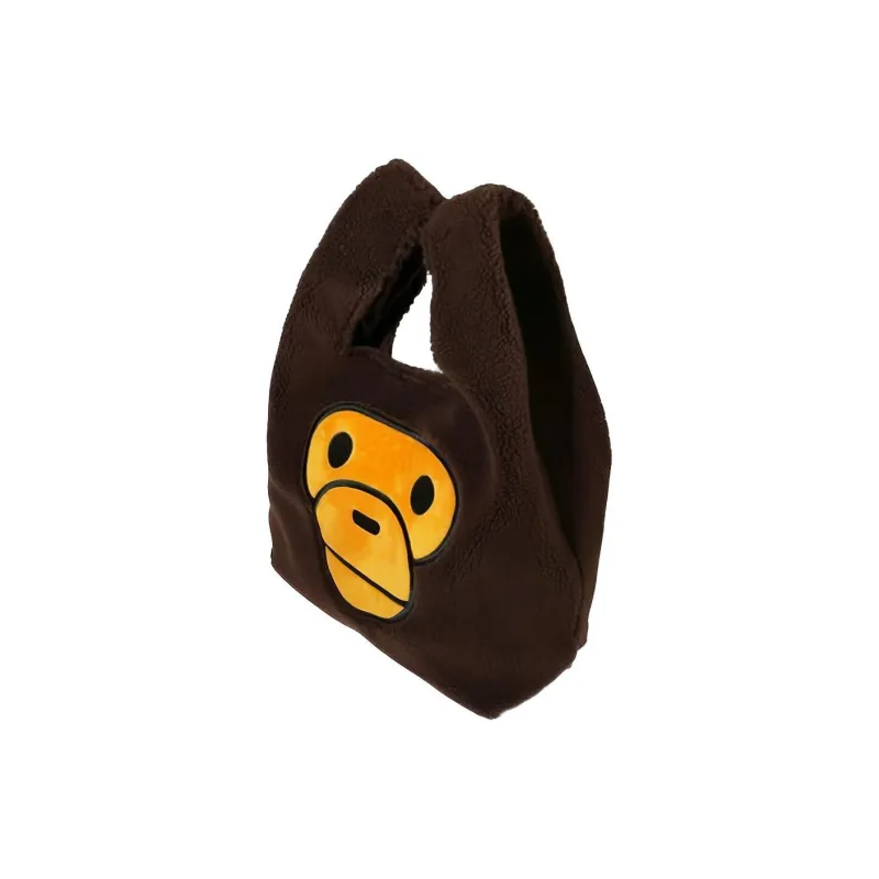 A BATHING APE Bape Faux Fur Tote Bag Shopping Bag Handbag Regular Unisex Black-1