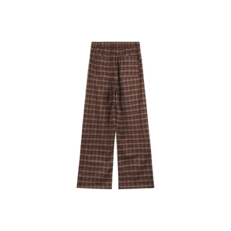 Migu Casual Pants Women's Red Plaid-1