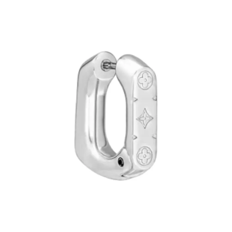 LOUIS VUITTON Monogram Chain Hoop Earring-1