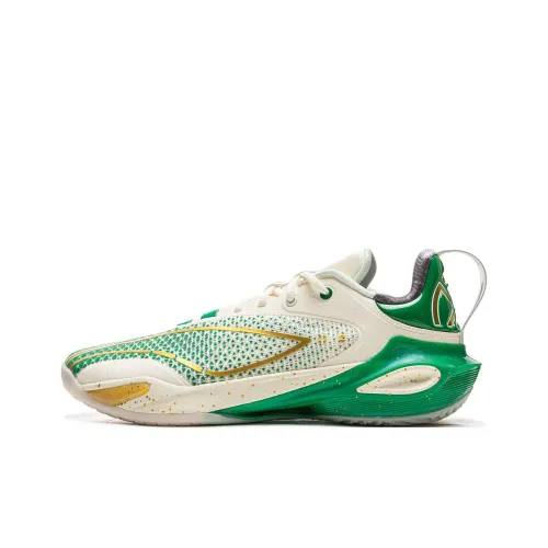 LiNing Flash Strike 11 Supportive And Elastic Low Top Basketball Shoes Men's White Green