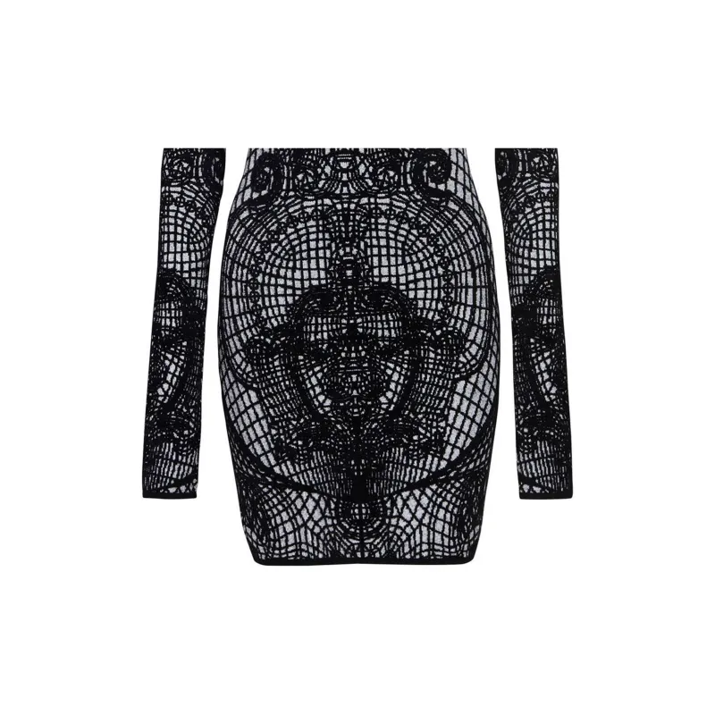 BALMAIN Graphic print Fitted Dress-5