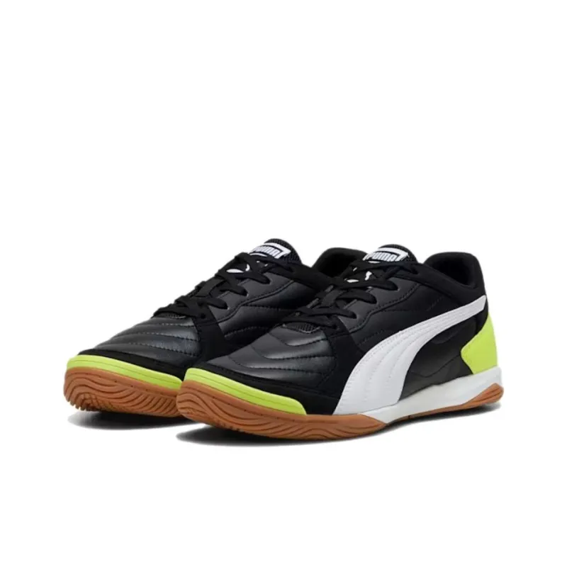 PUMA Pressing Anti-Slip Wear-Resistant Soccer Shoes Women's Black White Green-2