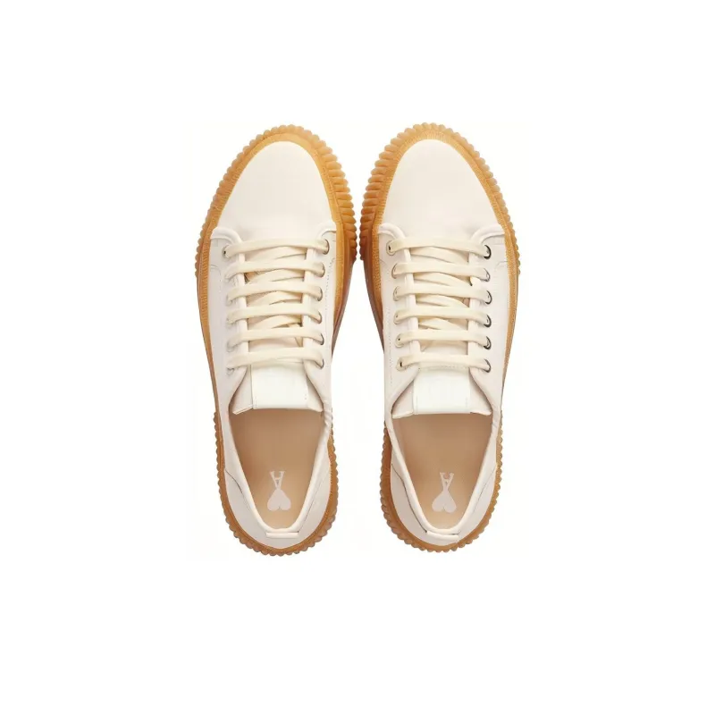 AMIPARIS Low Top Stylish Skateboarding Shoes Men's White-3