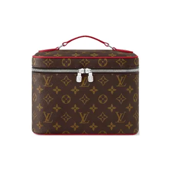 LOUIS VUITTON Monogram Macassar Coated Canvas Makeup Bag Men's Red
