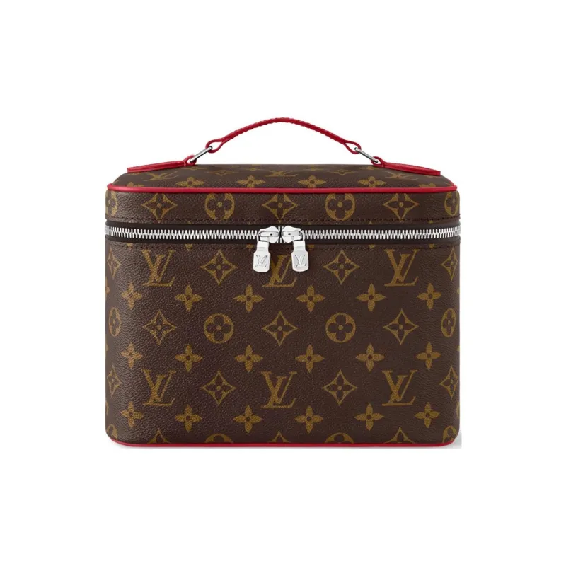 LOUIS VUITTON Monogram Macassar Coated Canvas Makeup Bag Men's Red-0