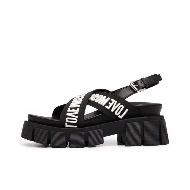 MOSCHINO Strap Sandals Women's Black White-0