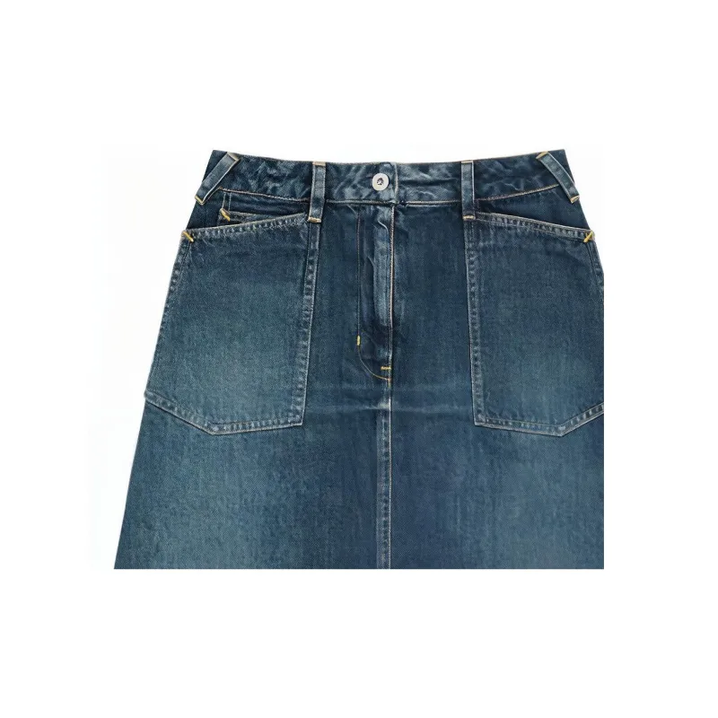 KENZO Logo Patch Denim Skirt-5