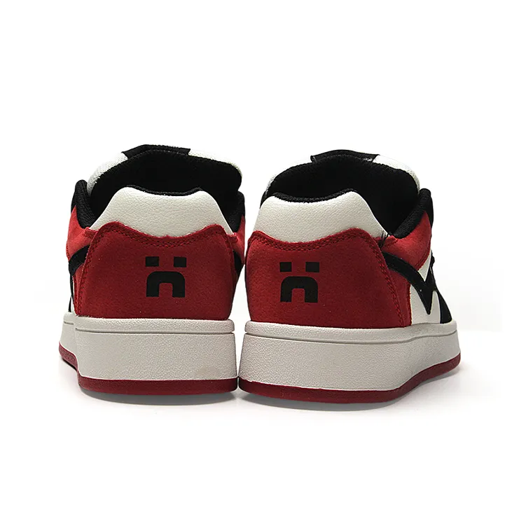 STUR YSN Wear resistant And Lightweight Low Top Skateboard Shoes Unisex Black Red-5