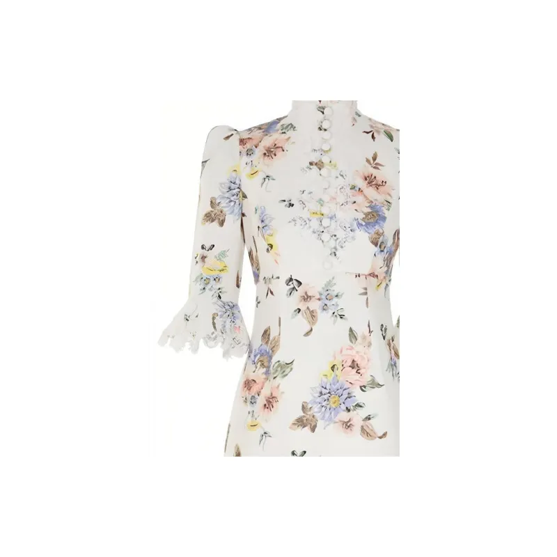 Zimmermann Short Sleeved Dress Women's White-5