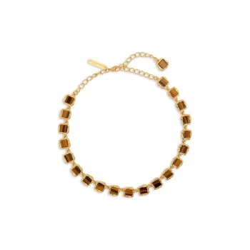 Oscar De La Renta Square Stone Necklace