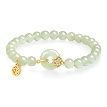 QIANCHANG Hetian Jade Bracelets Pale Greenish White Jade Women's