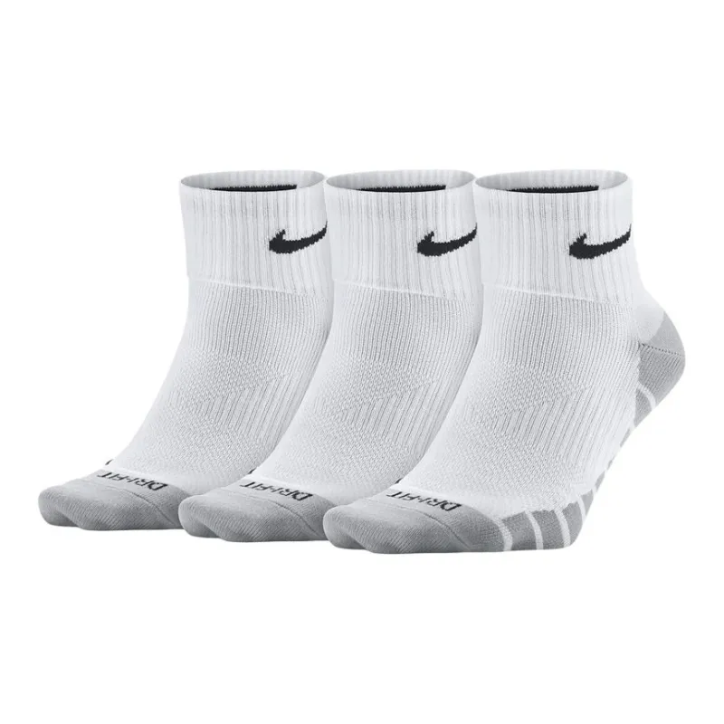 Nike Mid Calf Socks Unisex 3 Pack Gray White-0